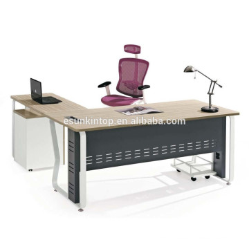 L shape top design office table metal office desk